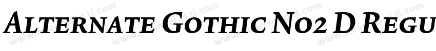 Alternate Gothic No2 D Regular字体转换